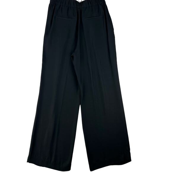 VINCE Triacetate Black Pull On Pants Womens SZ 12 Wide Leg NWT $325
